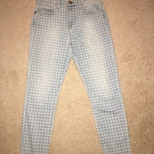 Current/Elliott Highwaist Stiletto Gingham Jeans